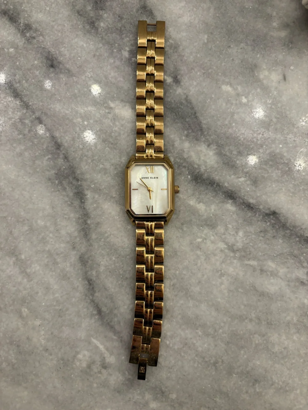 Anne Klein Gold Tone Rectangular Watch